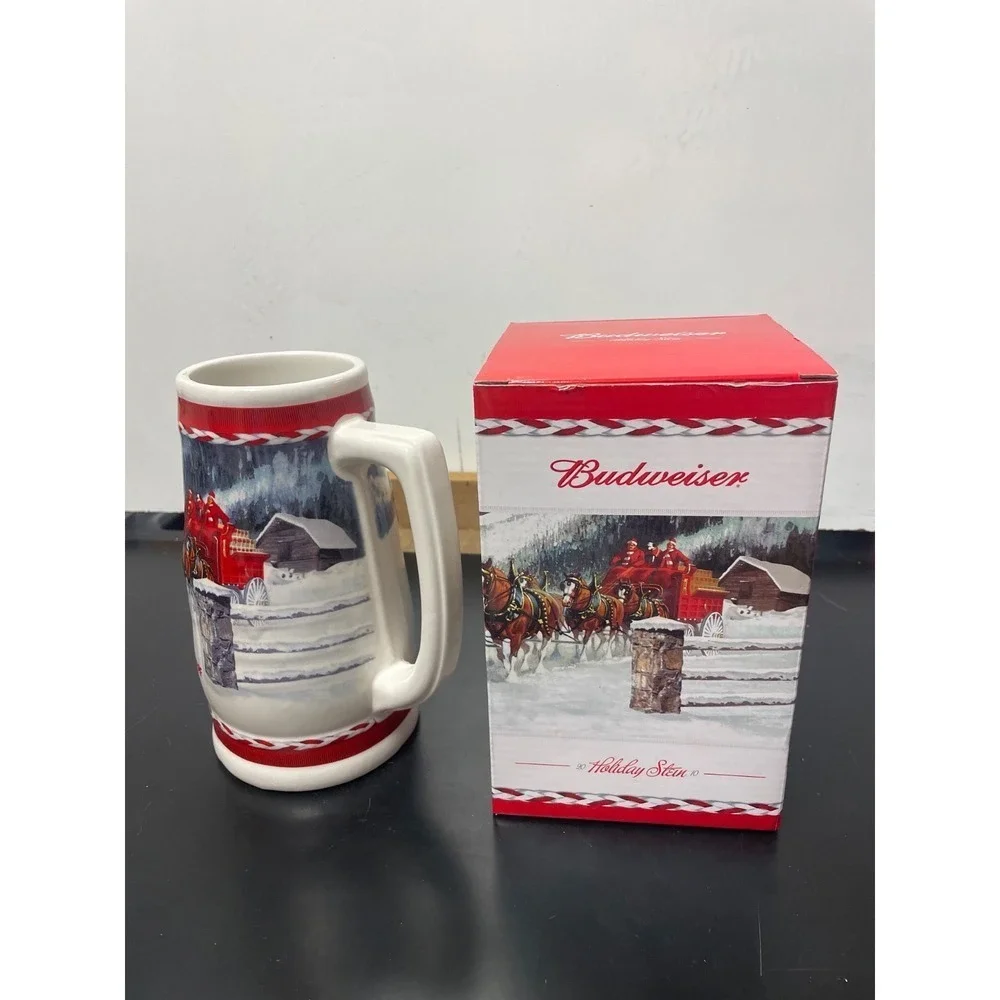 Budweiser Holiday Beer Stein Anheuser Busch‎ 2010 in Box with COA